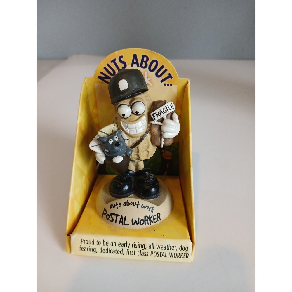 Vtg  Nuts About Work Postal Worker  Peanut Bobble Head  Postman Post Office